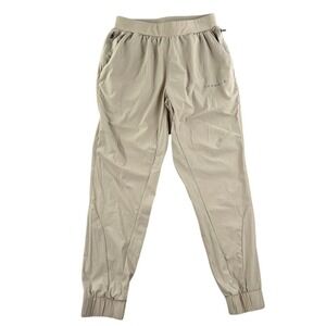 YOUNGLA Joggers Training Pants Mens S Beige Lightweight Athletic Sweatpants